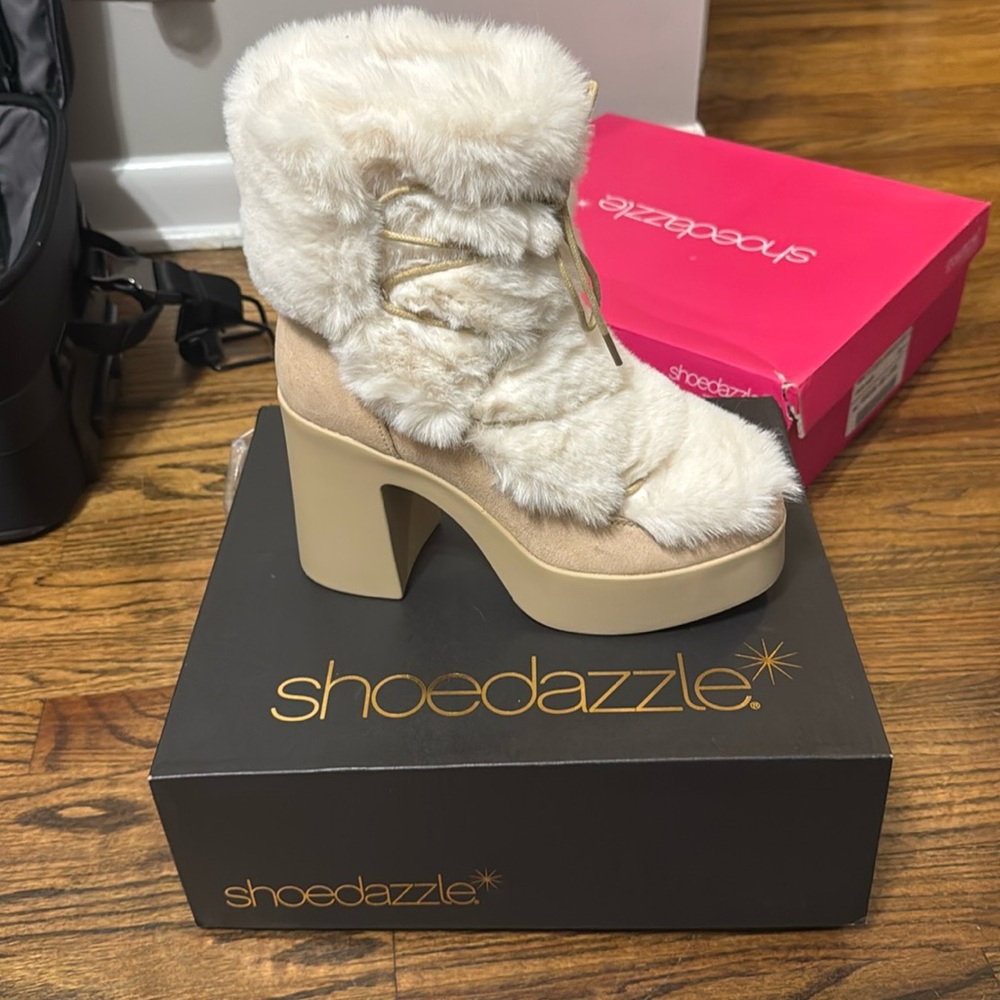 Cream Fur Boots